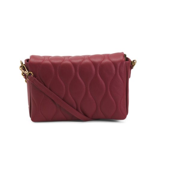 ROBERTA ROSSI Italy Leather Quilted Crossbody With Woven Chain Handle - Picture 1 of 2